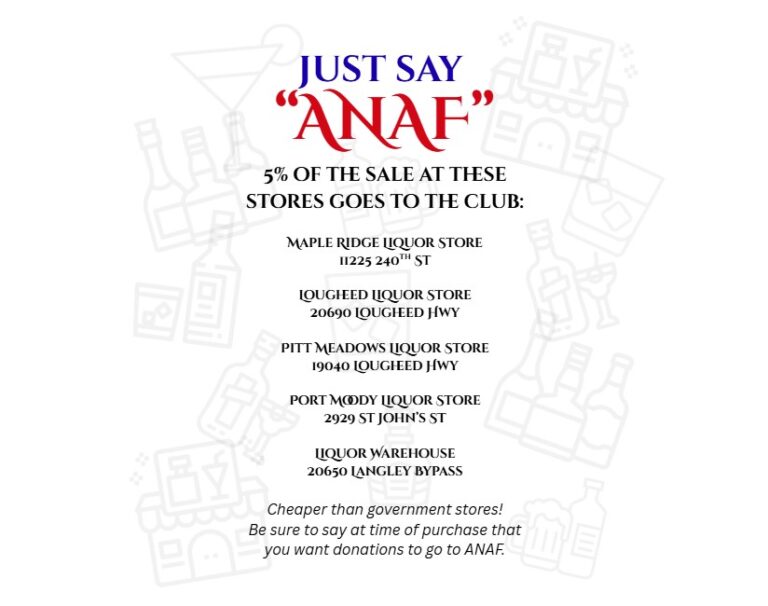Reminder: Say ANAF at participating liquor stores
